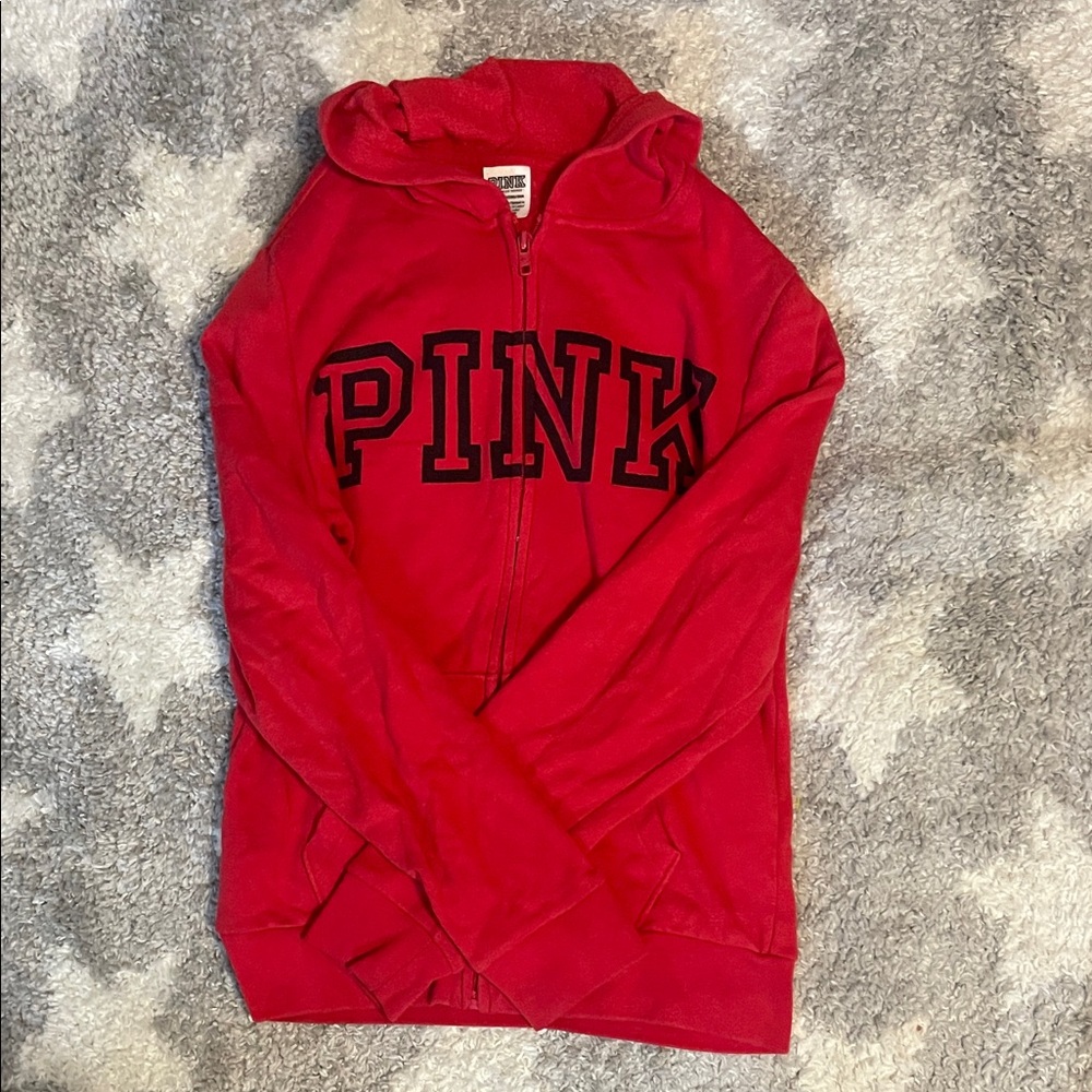 PINK Victoria's Secret Red Hoodie Jacket